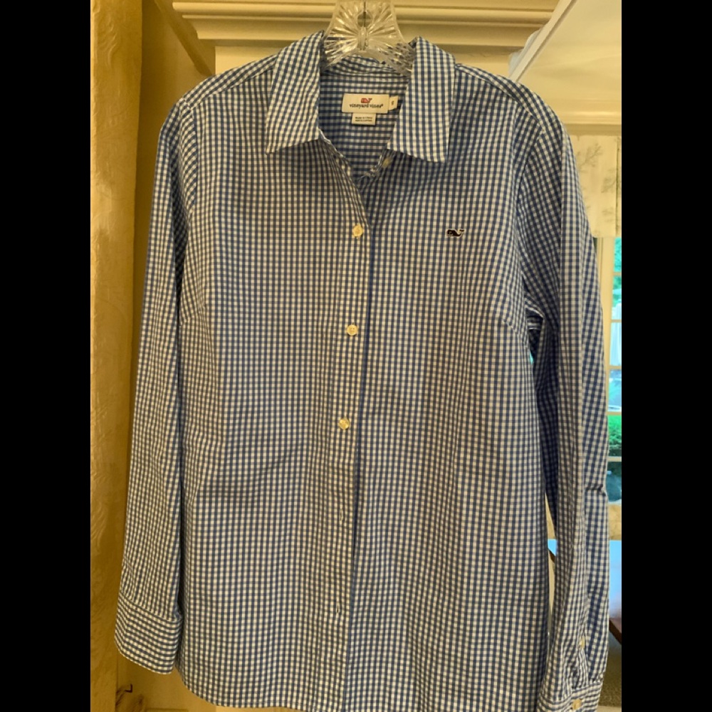 NWOT - Vineyard Vines Women’s Button Down Shirt - Window Pane Plaid